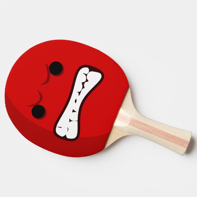 Aggressive Scary In Your Face Ping-Pong Paddle (Side)