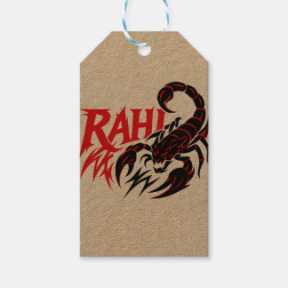Aggressive Scorpion Design on Kraft Gift Tag
