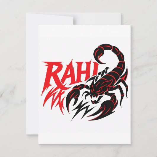 Aggressive Scorpion Design with Name "RAHI" (Front)
