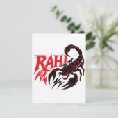 Aggressive Scorpion Design with Name "RAHI" (Standing Front)