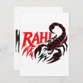 Aggressive Scorpion Design with Name "RAHI" (Front/Back)