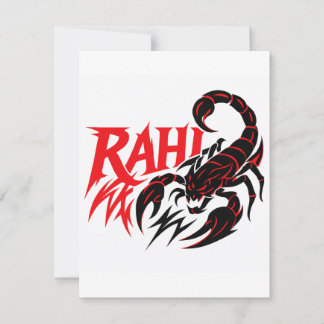 Aggressive Scorpion Design with Name "RAHI"