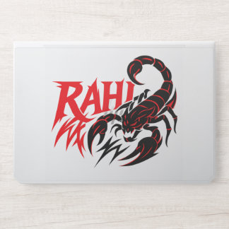 Aggressive Scorpion Design with "RAHI" Text HP Laptop Skin