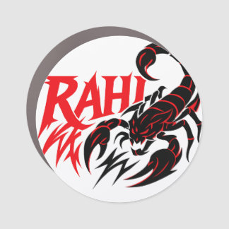 Aggressive Scorpion Logo Design on a Round Sticker Car Magnet