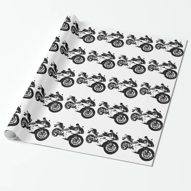 Flaming Motorcycle Wrapping Paper atelieryuwa.ciao.jp