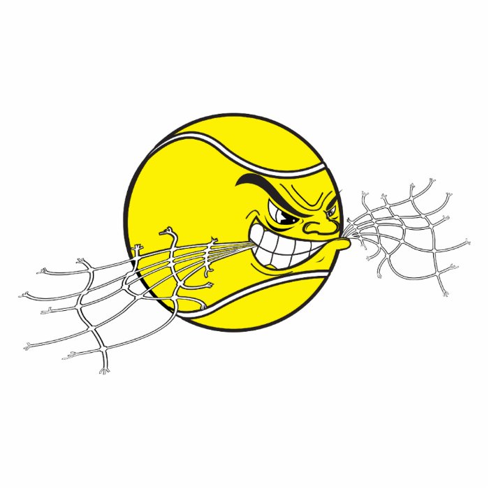 aggressive tennis ball biting net graphic cut outs