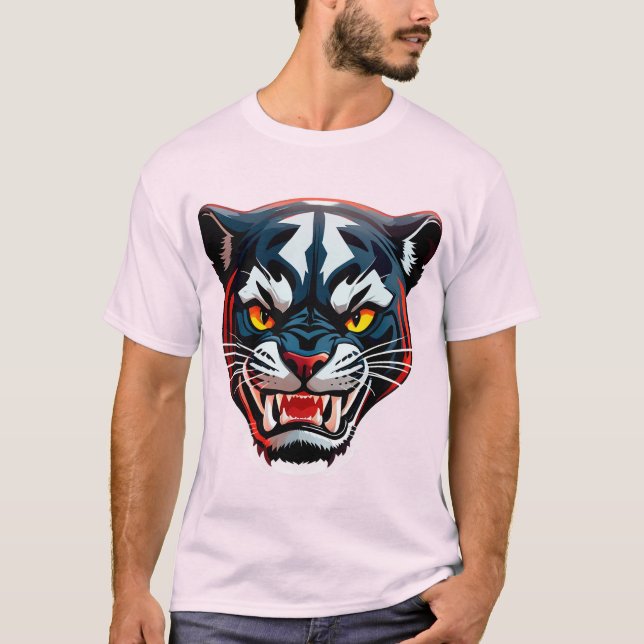 Aggressive Tiger Head Illustration T-Shirt (Front)
