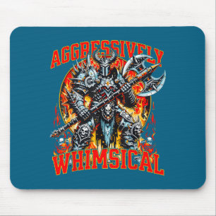 Aggressively Whimsical Dark Fantasy Warrior Battle Mouse Pad