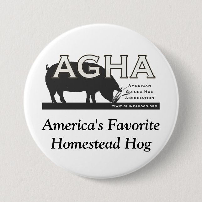AGHA Homestead Hog Button 3" (Front)