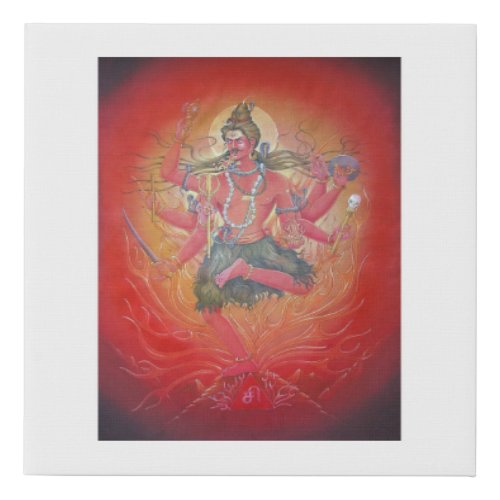 Aghora the fierce incarnation of Hindu God Shiva Faux Canvas Print