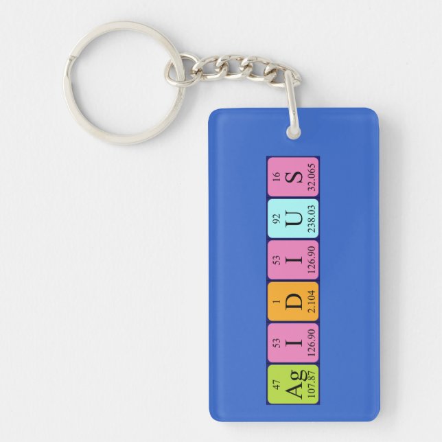 Ägidius periodic table name keyring (Front)