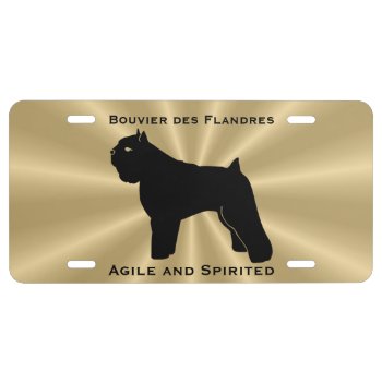 Agile Bouvier Des Flandres Dog Silhouette License Plate by FalconsEye at Zazzle