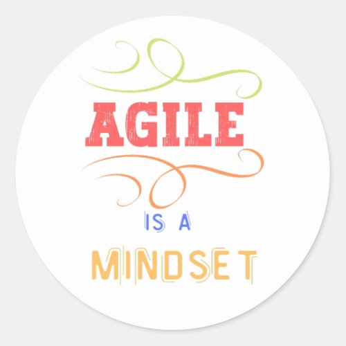 Agile is a mindset planner classic round sticker