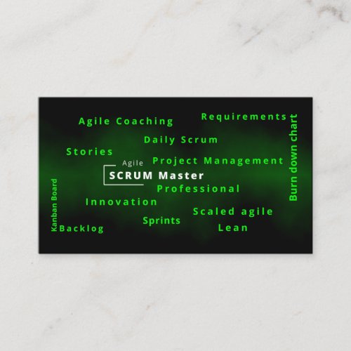 Agile Scrum Master for agile Project management Business Card