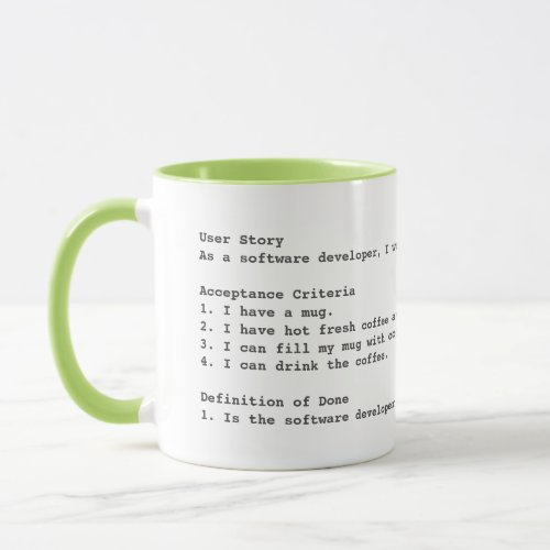Agile user story acceptance criteria mug