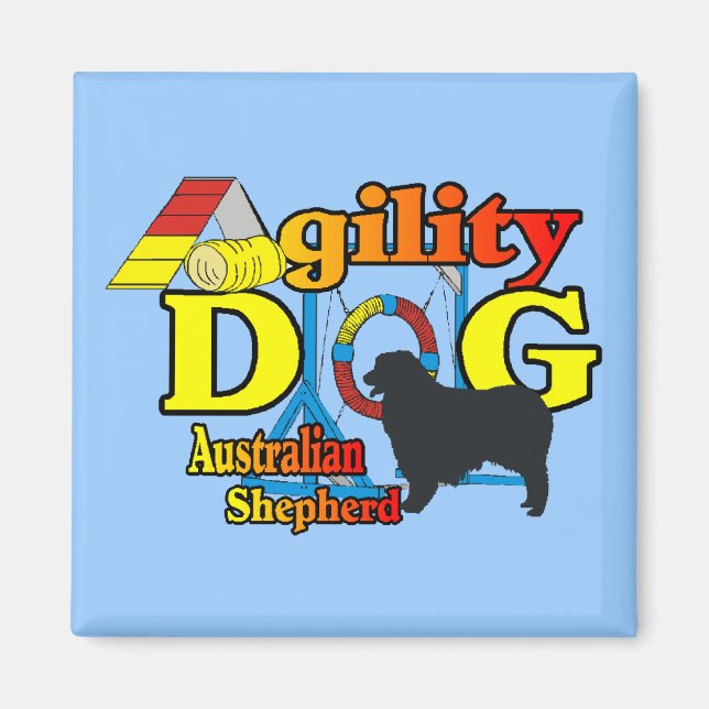 Agility Australian Shepherd Gifts Magnet (Front)
