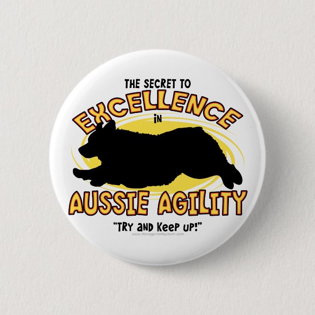 Agility Australian Shepherd Secret Button (Front)