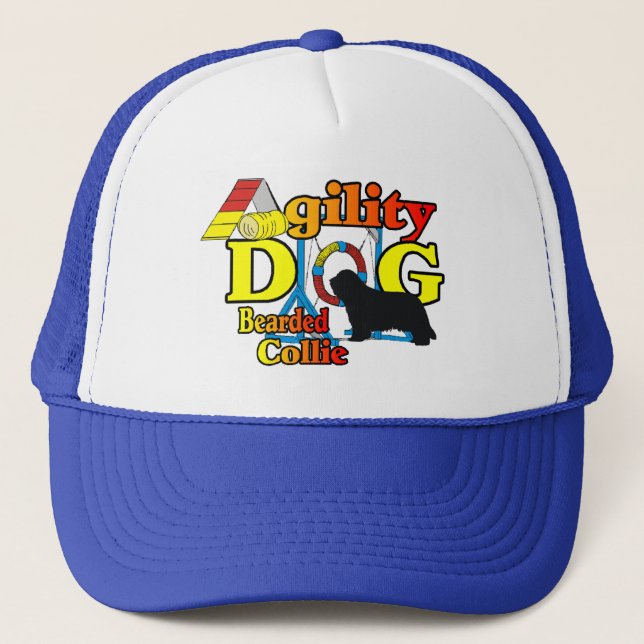 Agility Bearded Collie Trucker Hat (Front)