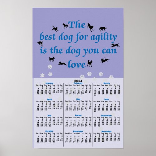 Agility _ Best Dog 2024 Wall Calendar Poster