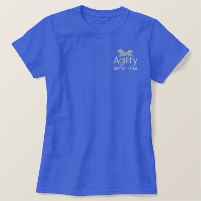 Agility Bichon Frise Embroidered Polo Shirt (Design Front)