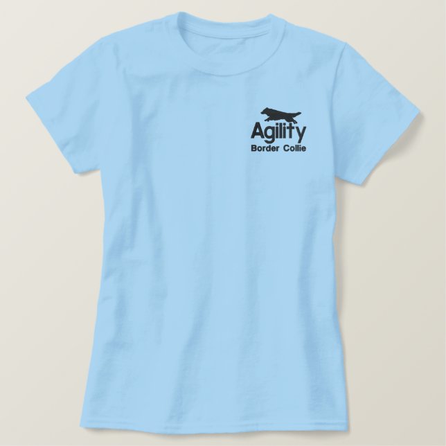 Agility Border Collie Women's Embroidered Shirt (Design Front)