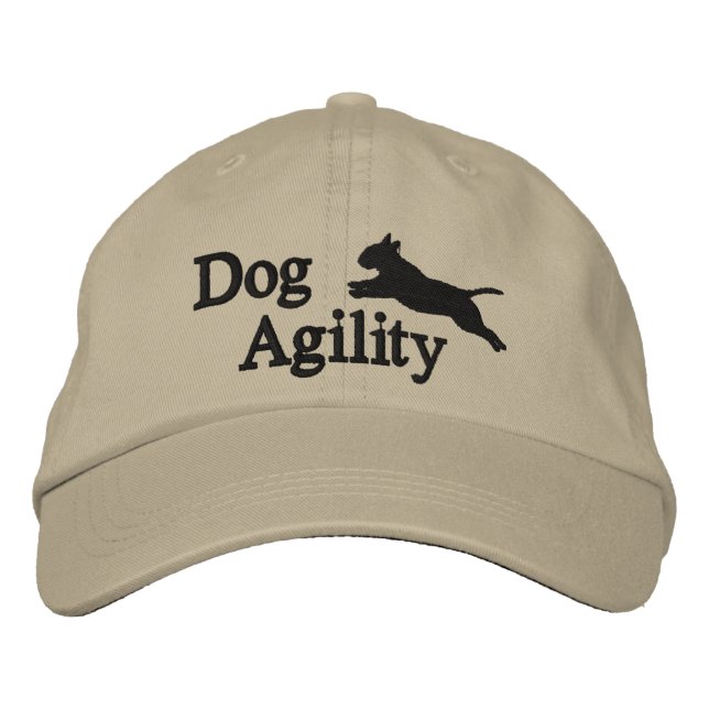 Agility Bull Terrier Embroidered Baseball Cap (Front)
