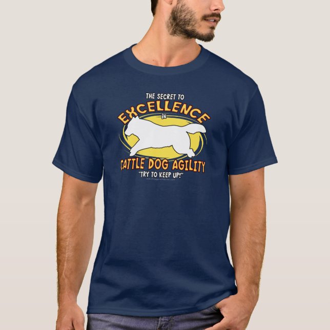 Agility Cattle Dog Secret Dark T Shirt (Front)