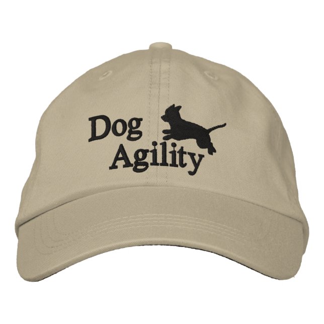 Agility Chihuahua Embroidered Baseball Hat (Front)