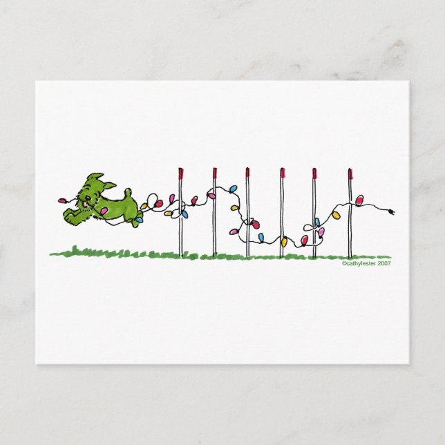 Agility  Christmas Lights Holiday Postcard (Front)