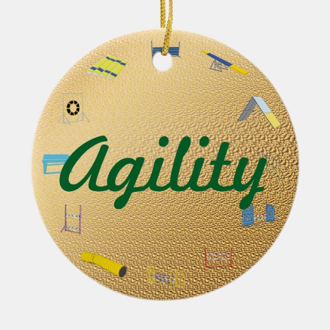 Agility Circle Ceramic Ornament (Front)