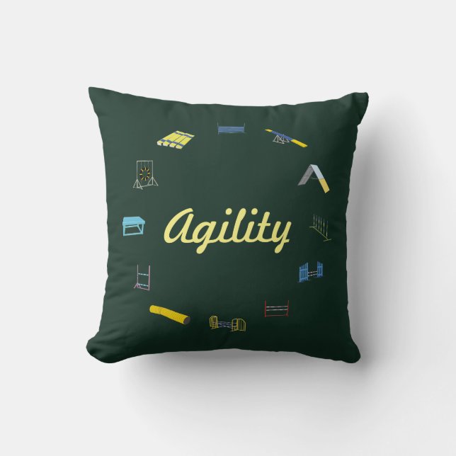 Agility Circle Throw Pillow (Front)