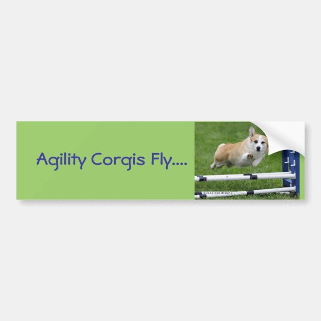 Agility Corgis Fly Bumper Sticker (Front)