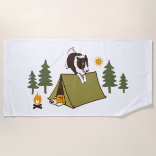 Agility Dog Cute Border Collie Camp Beach Towel