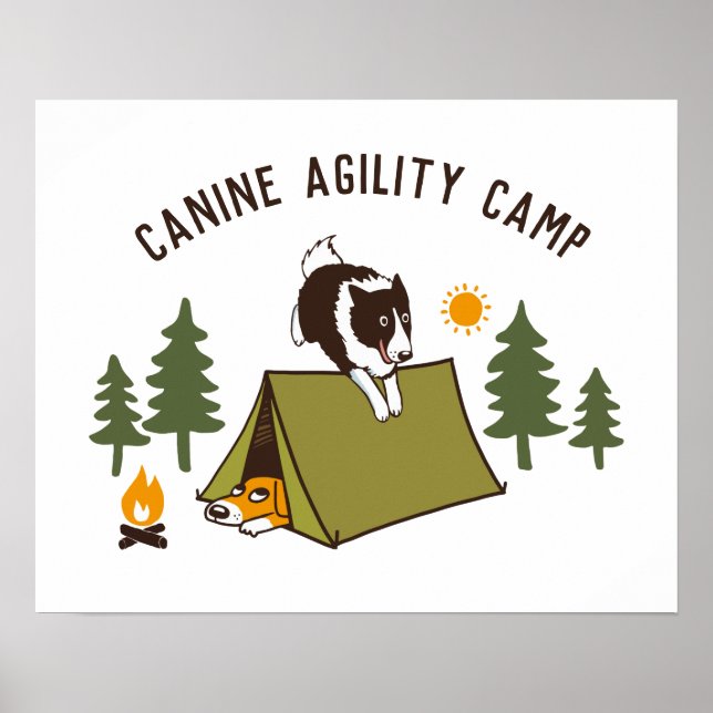 Agility Dog Cute Border Collie Camp Custom Poster (Front)