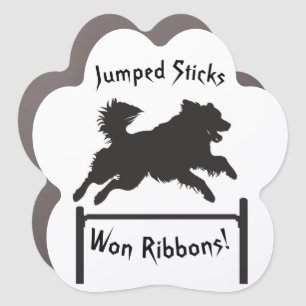Agility Dog Jumping Car Magnet
