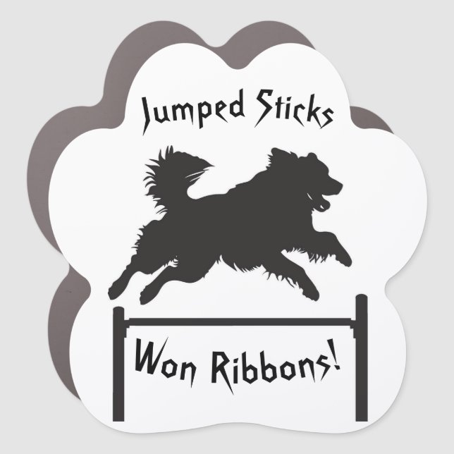 Agility Dog Jumping Car Magnet (Front)