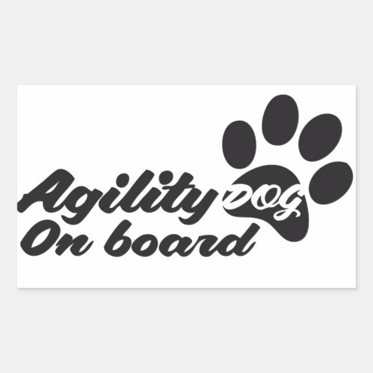 Agility Dog On Board Rectangular Sticker