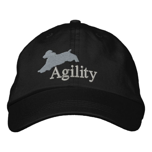 Agility English Springer Spaniel Embroidered Baseball Hat (Front)