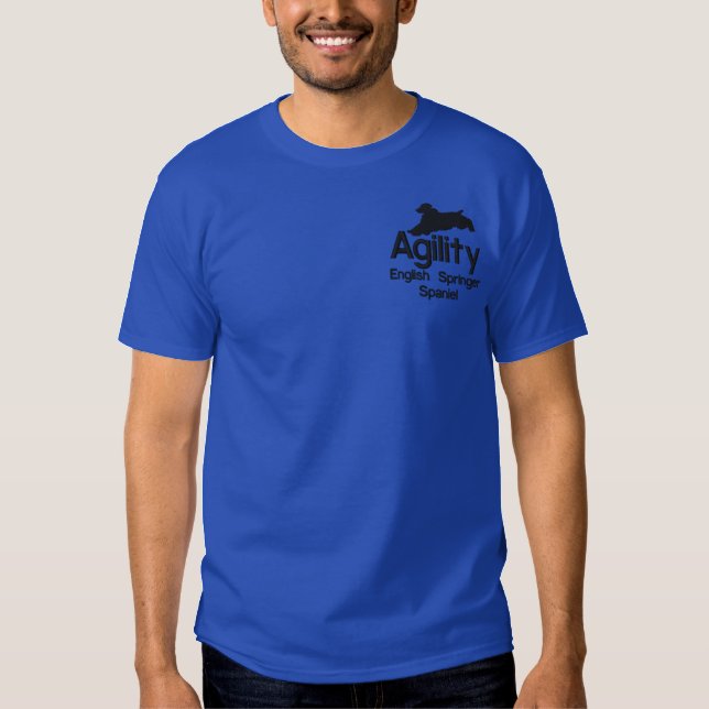 Agility English Springer Spaniel Embroidered T-Shirt (Front)