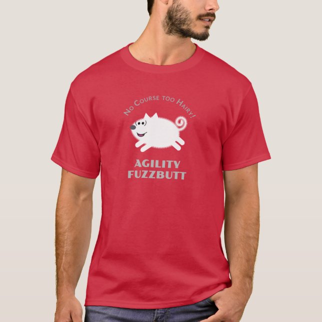 "Agility FuzzButt"  Spitz Agility Tee Dk vers. (Front)