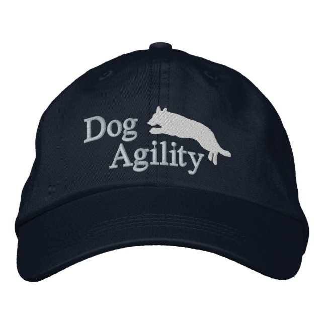 Agility German Shepherd Embroidered Baseball Hat (Front)