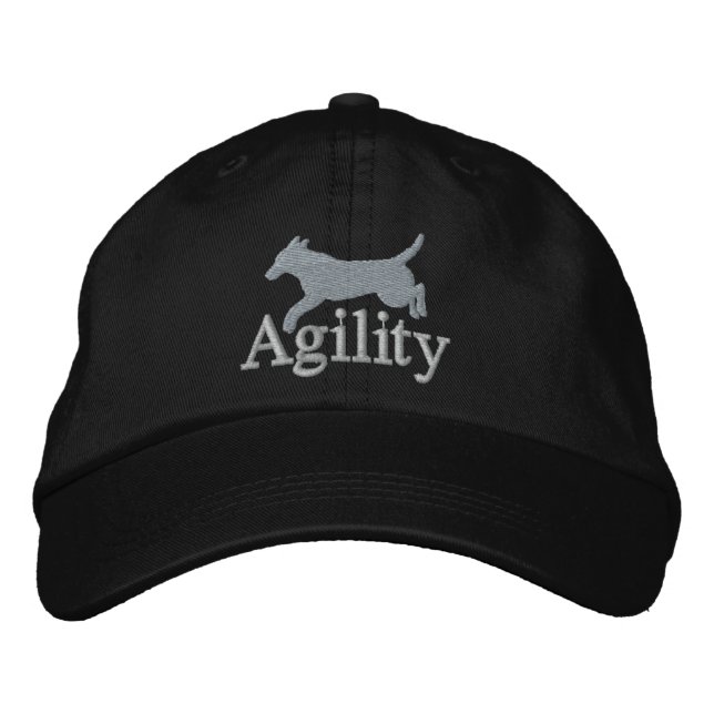 Agility Labrador Retriever Embroidered Hat (Silver (Front)