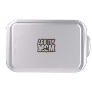 Agility Mom Vintage Dog Agility Silhouette Typogra Cake Pan