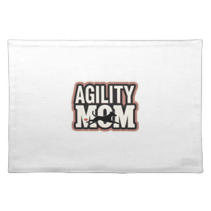 Agility Mom Vintage Dog Agility Silhouette Typogra Cloth Placemat