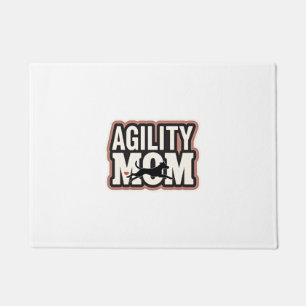 Agility Mom Vintage Dog Agility Silhouette Typogra Doormat