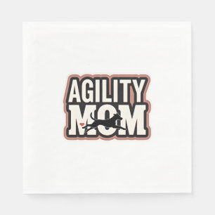 Agility Mom Vintage Dog Agility Silhouette Typogra Napkins
