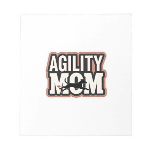 Agility Mom Vintage Dog Agility Silhouette Typogra Notepad