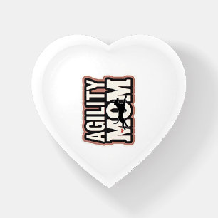 Agility Mom Vintage Dog Agility Silhouette Typogra Paperweight