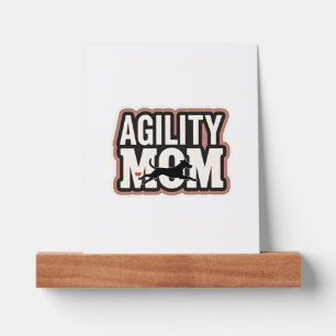 Agility Mom Vintage Dog Agility Silhouette Typogra Picture Ledge