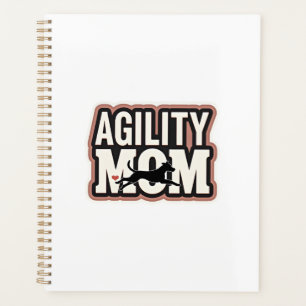 Agility Mom Vintage Dog Agility Silhouette Typogra Planner